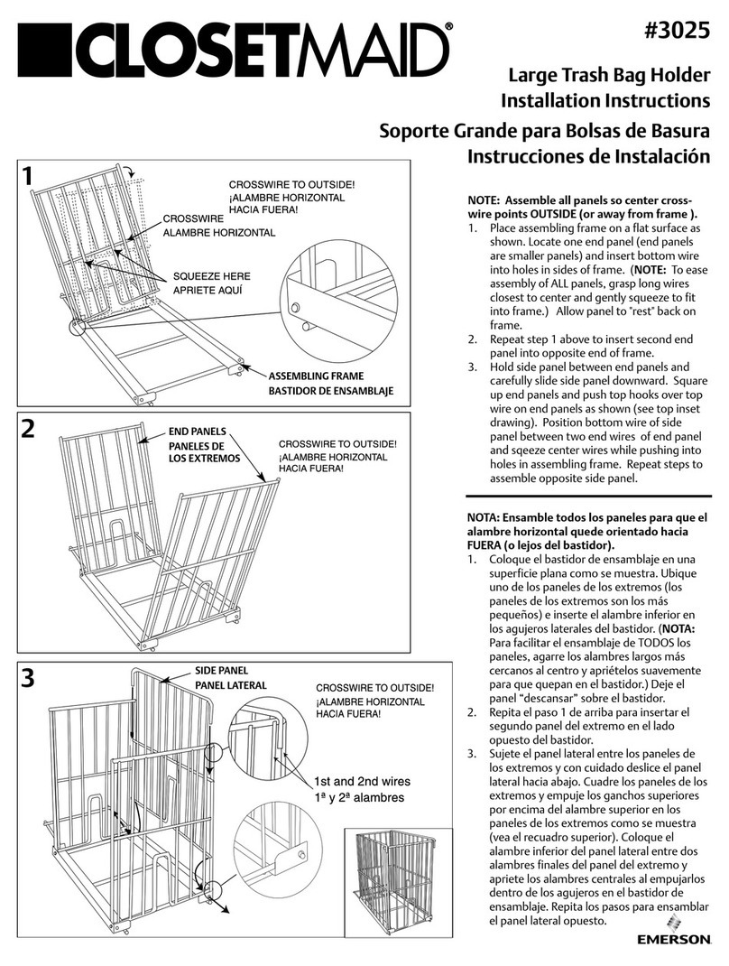 Closet Maid Large Trash Bag Holder 3025 installation instructions Closet Maid Large Trash Bag Holder 3025 installation instructions