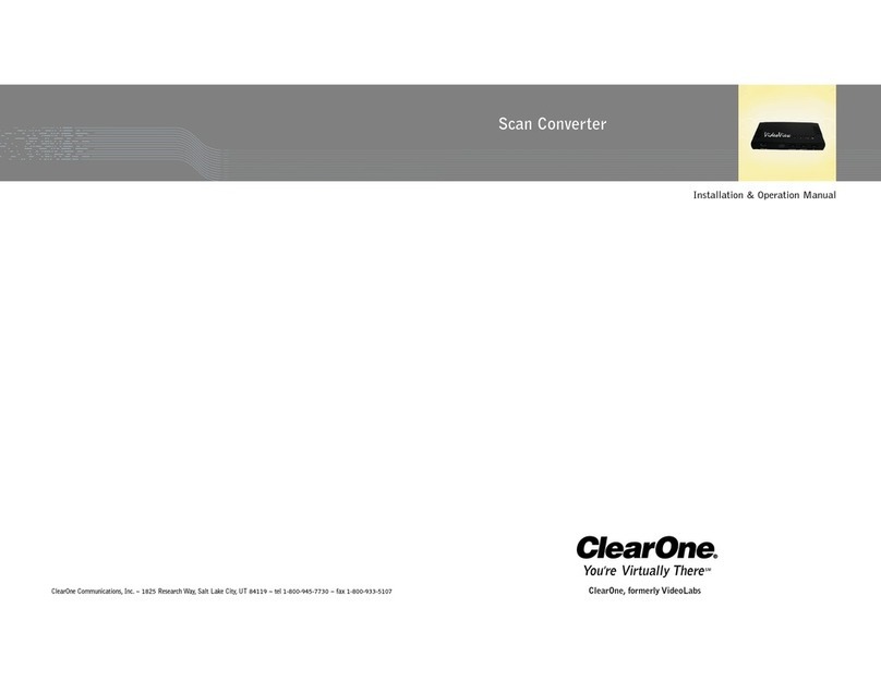 Clear One Scan Converter Installation and operation manual