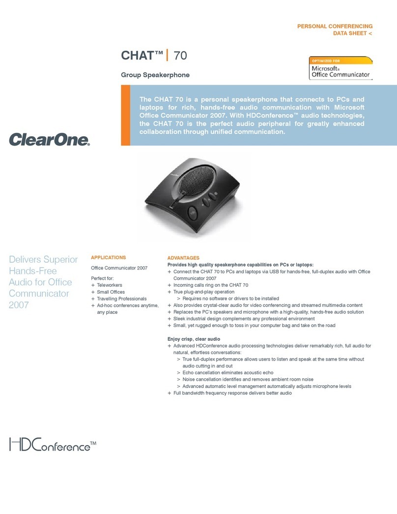 Clear One CHAT 70 User manual