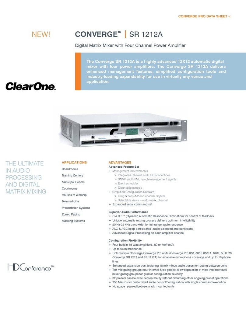 Clear One CONVERGE PRO SR 1212A User manual