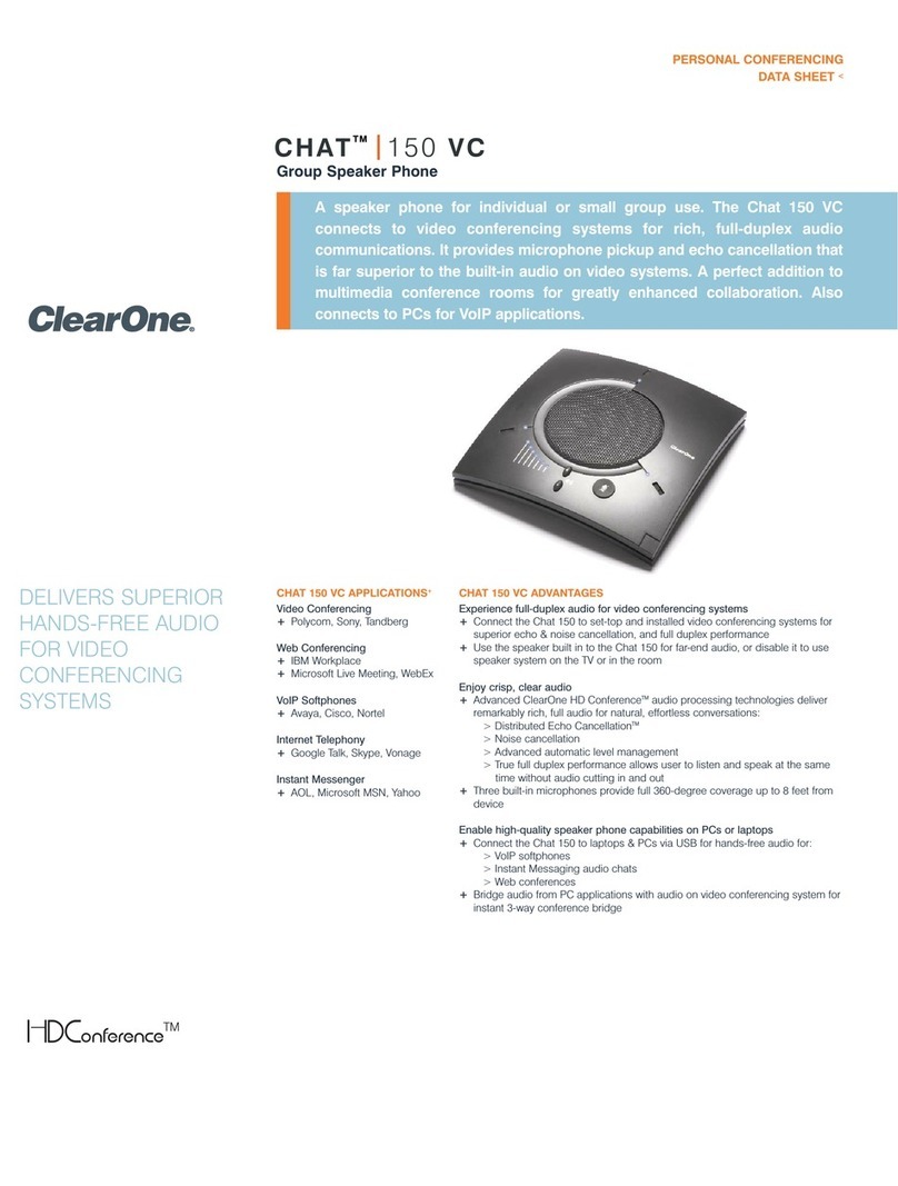 Clear One Chat 150 VC User manual