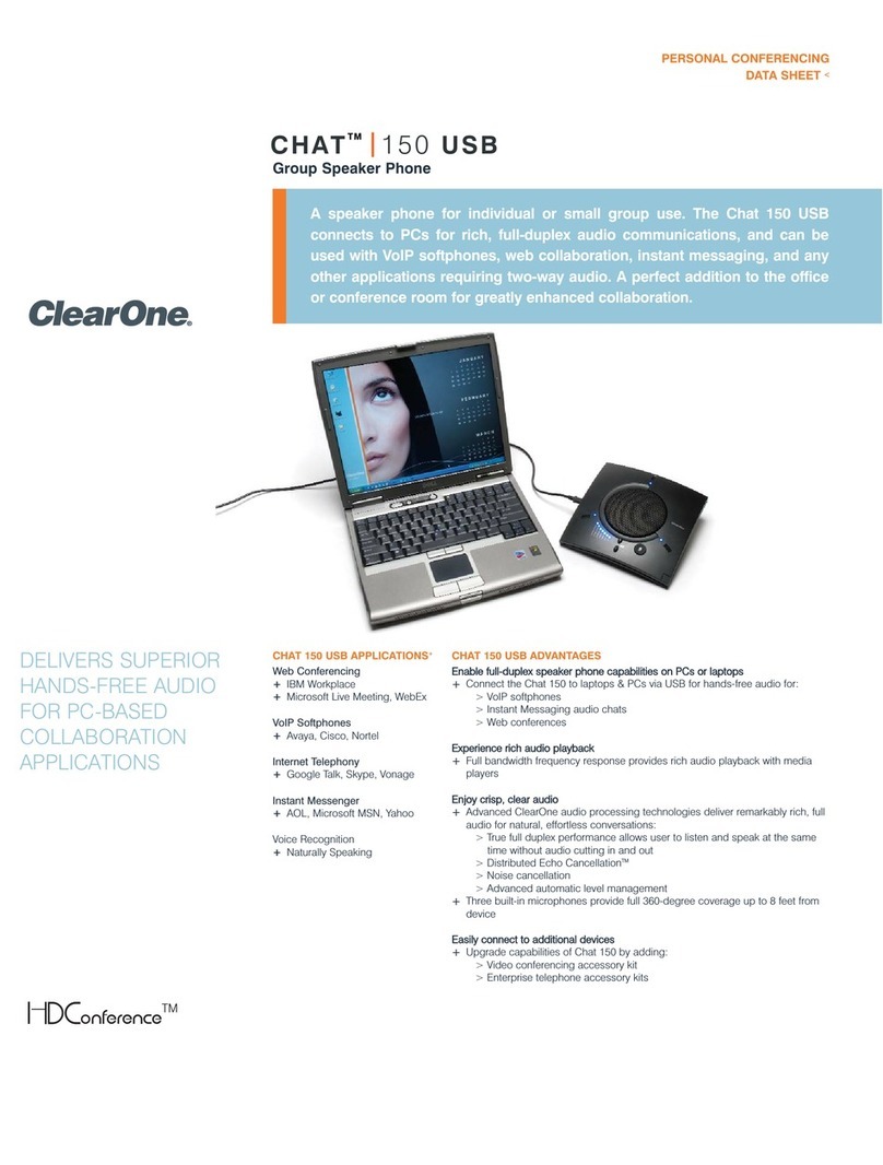Clear One CHAT 150 User manual Clear One CHAT 150 User manual