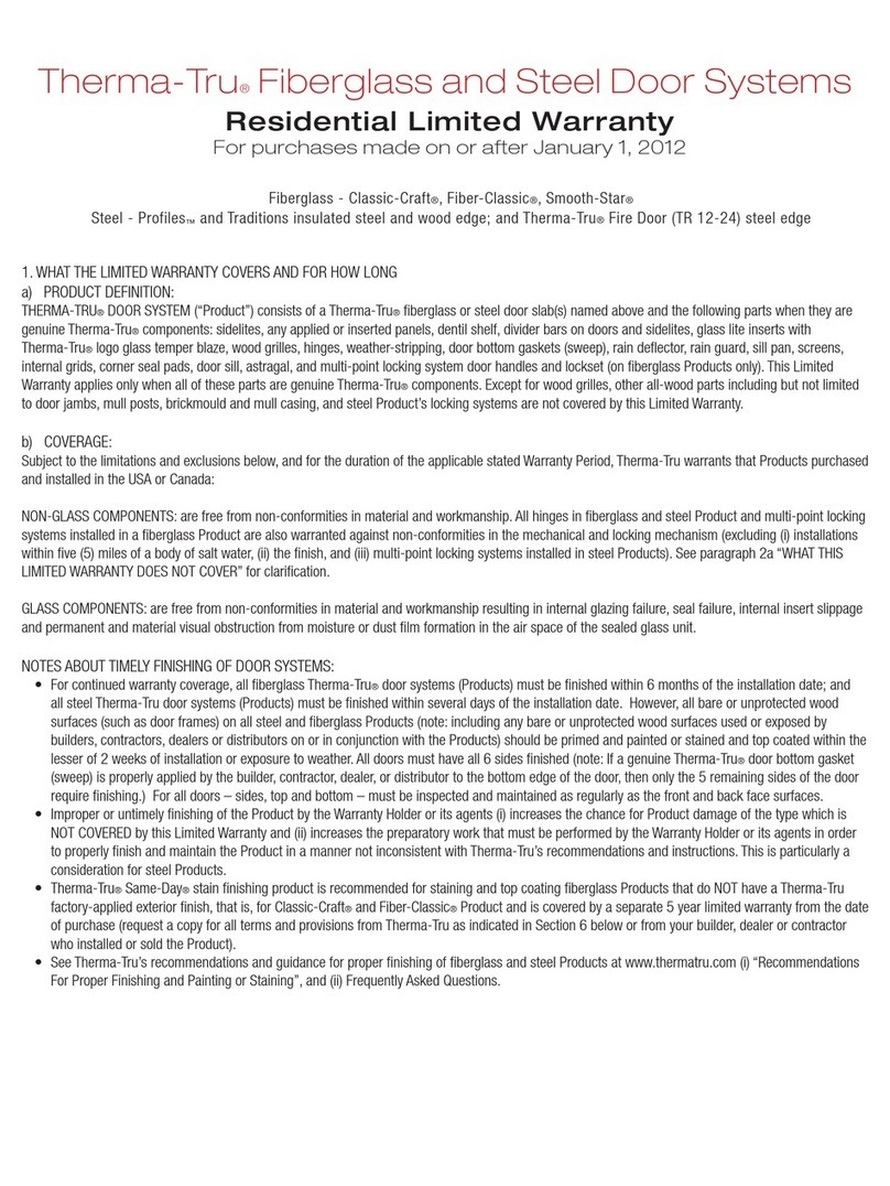 Therma-Tru Door user manual