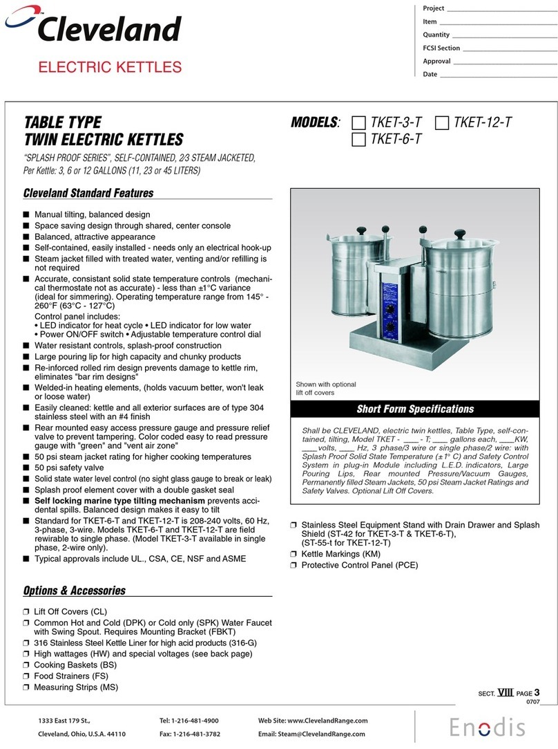 Cleveland TKET-12-T User manual