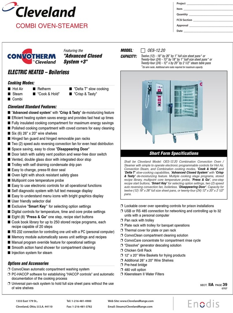 Cleveland OES-12.20 Specification sheet