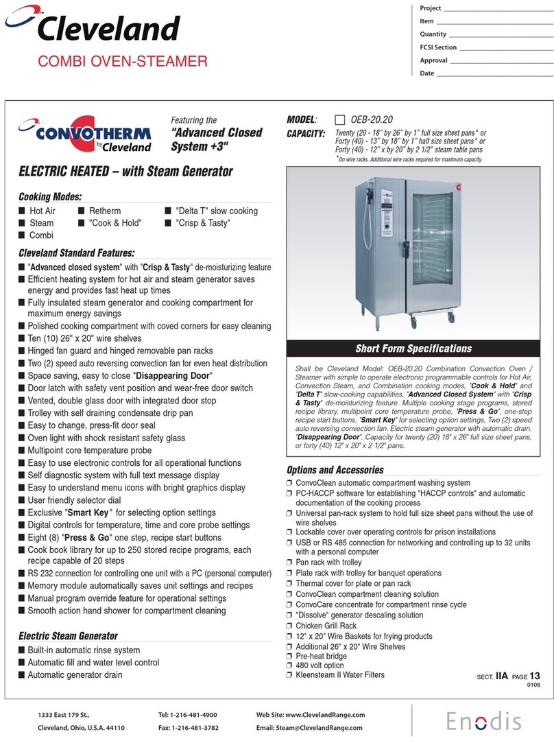 Cleveland Convotherm OEB-20.20 User manual