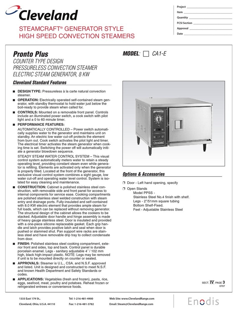 Cleveland CA1-E Specification sheet