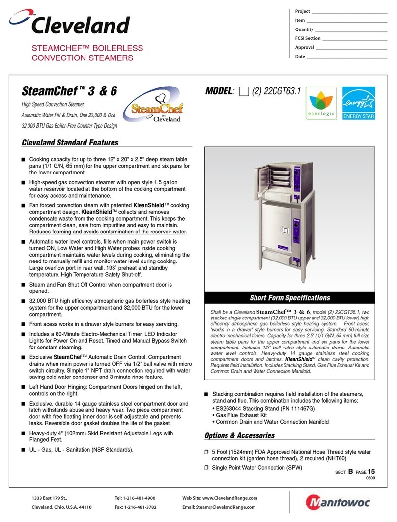 Cleveland SteamChef 3 Specifications