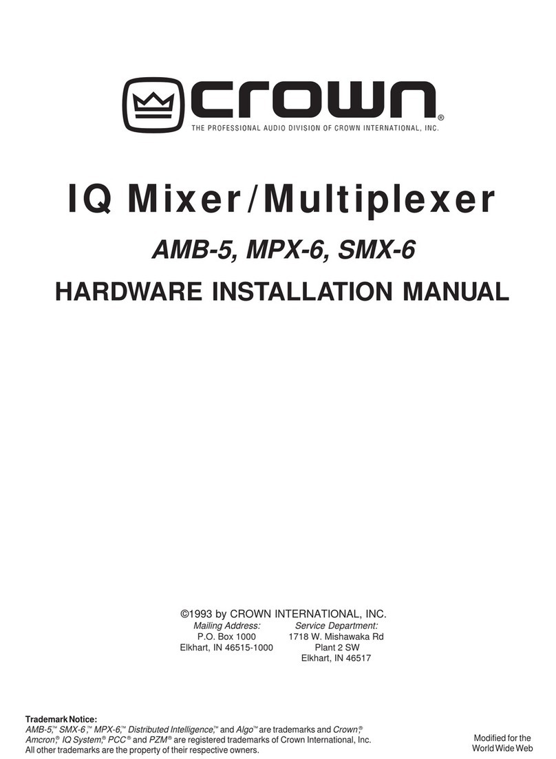 Crown IQ system AMB-5 Hardware installation manual
