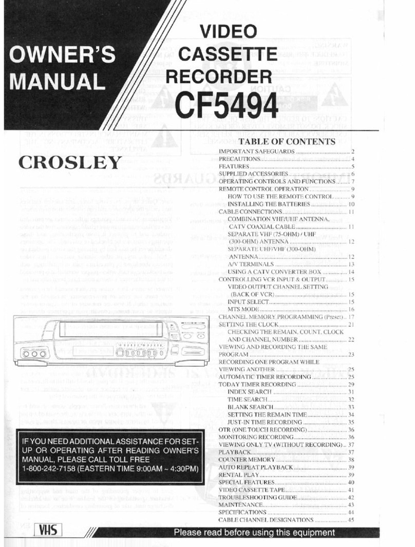 Crosley CF5494 User manual