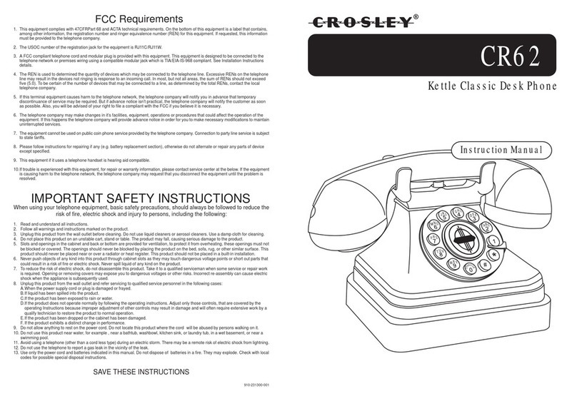 Crosley CR62 instruction manual