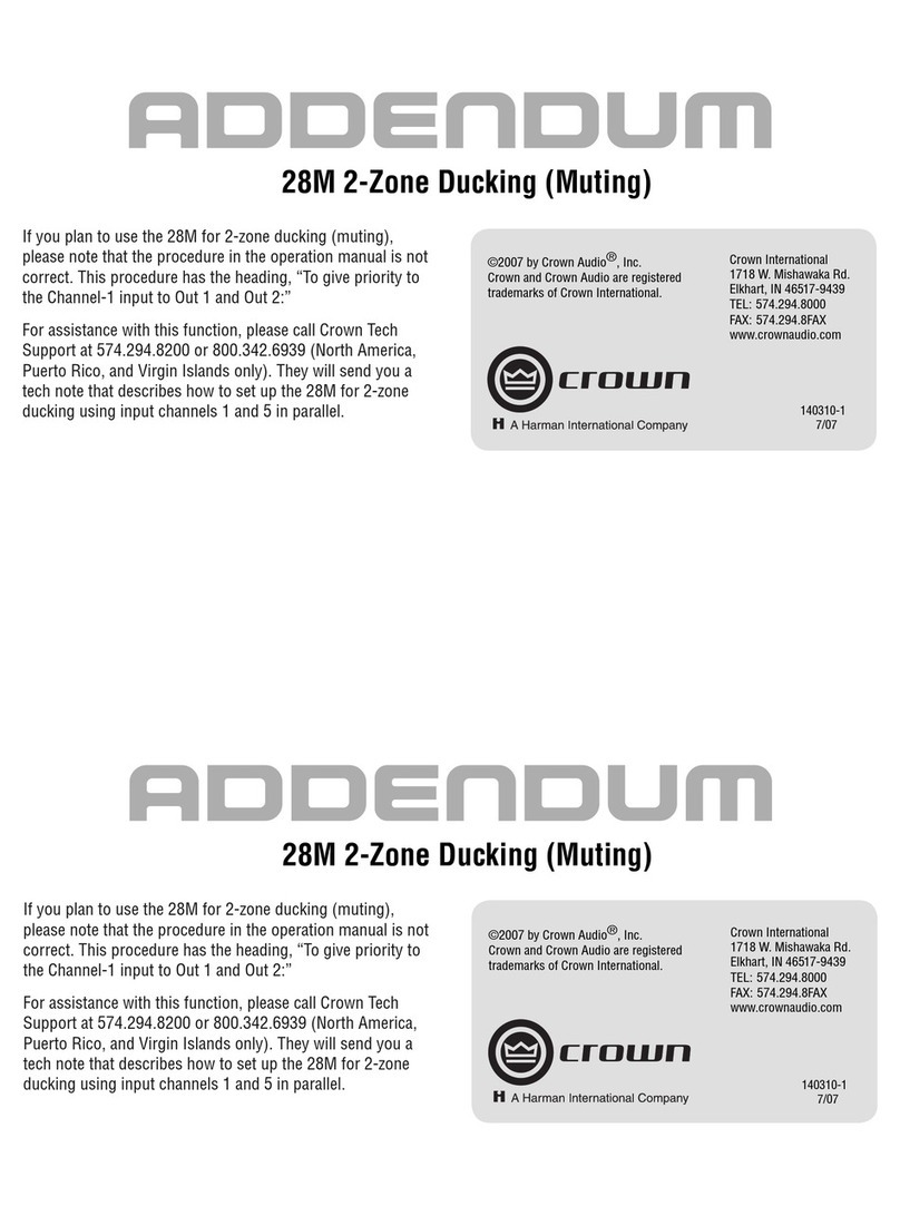 Crown 28M Installation and operating instructions