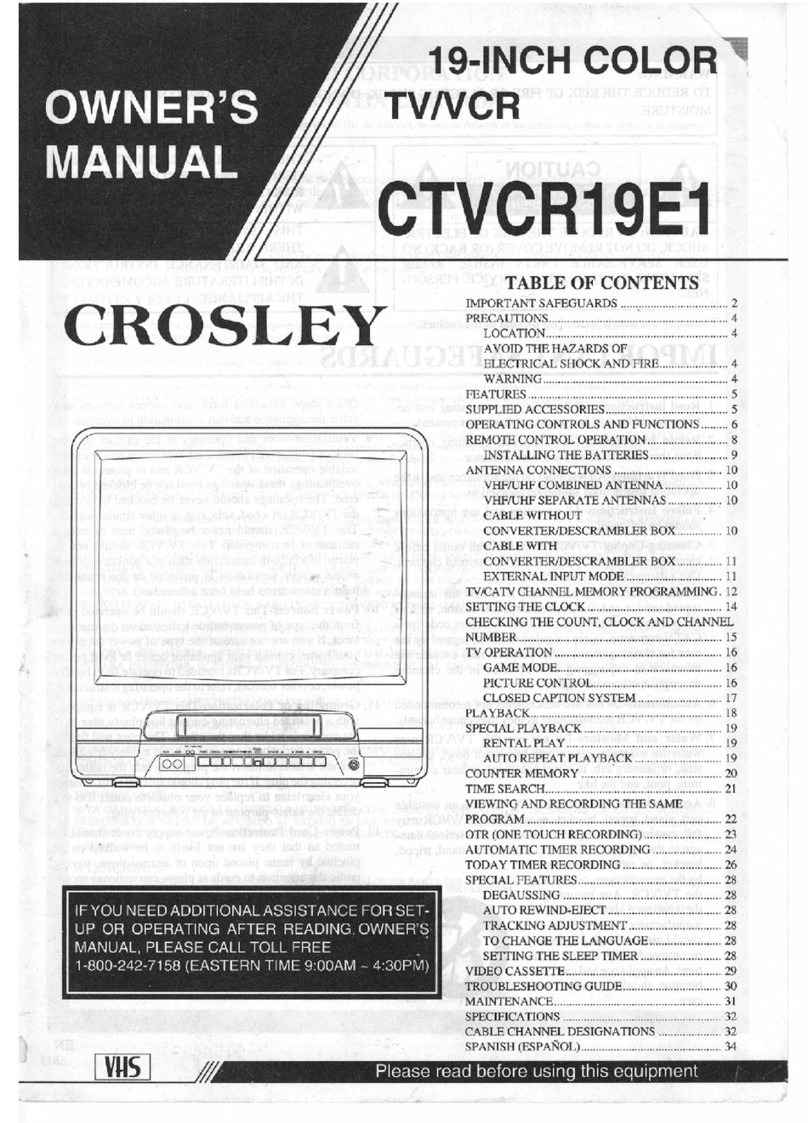 Crosley CTVCR19E1 owner's manual
