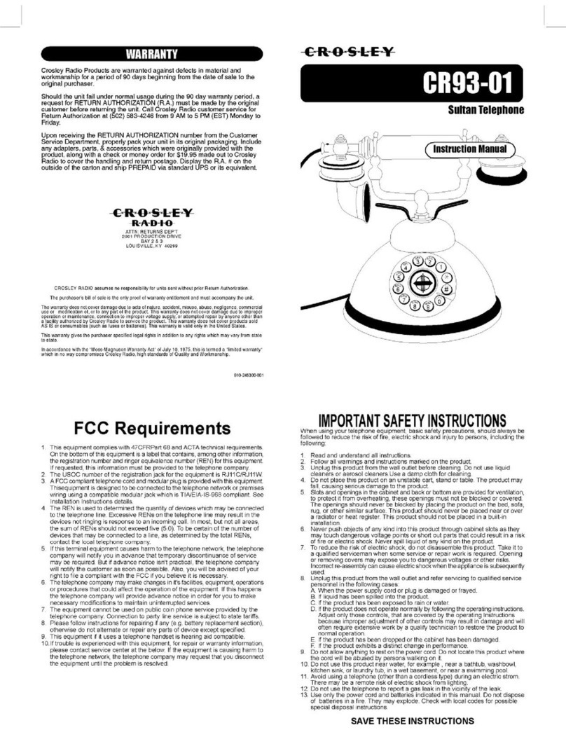 Crosley CR93 instruction manual