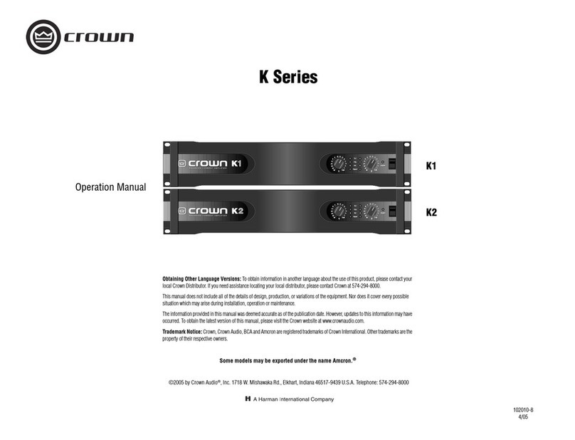 Crown CROWN K Series Operation manual