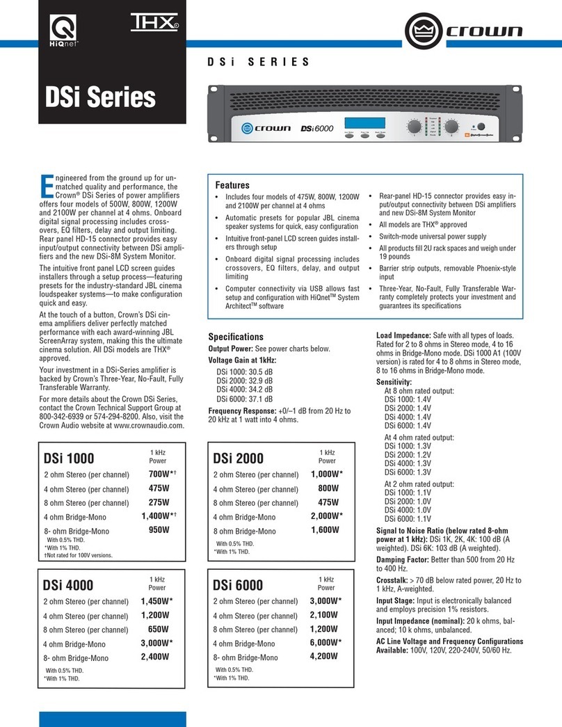 Crown DSi Series User manual