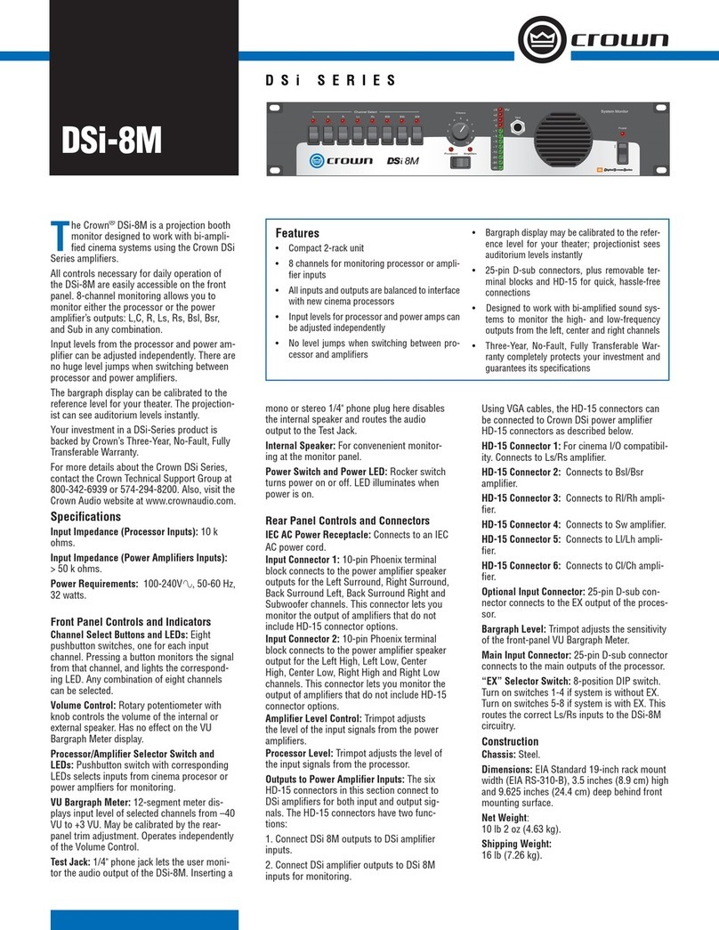 Crown DSi-8M Specifications