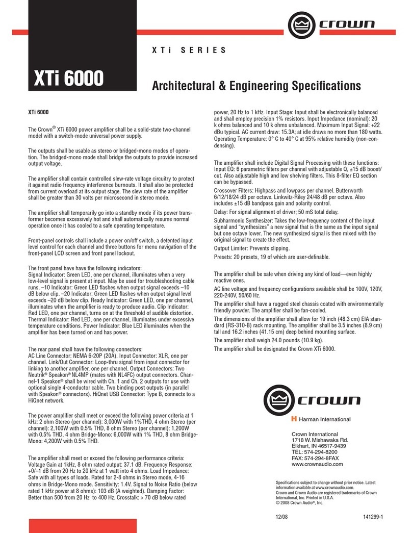 Crown XTi 6000 User manual