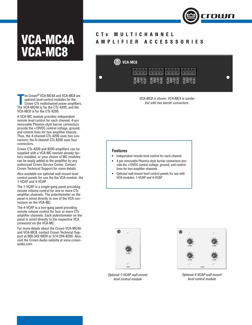 Crown VCA-MC4A User manual