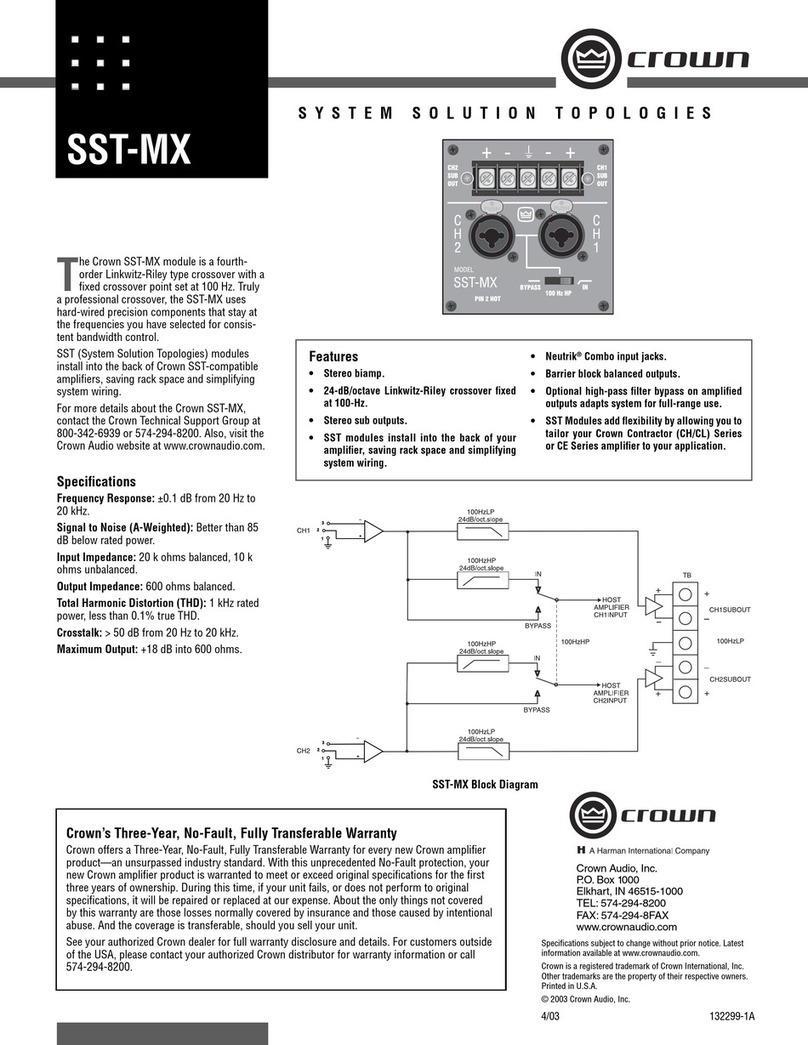 Crown SST-MX Specification sheet