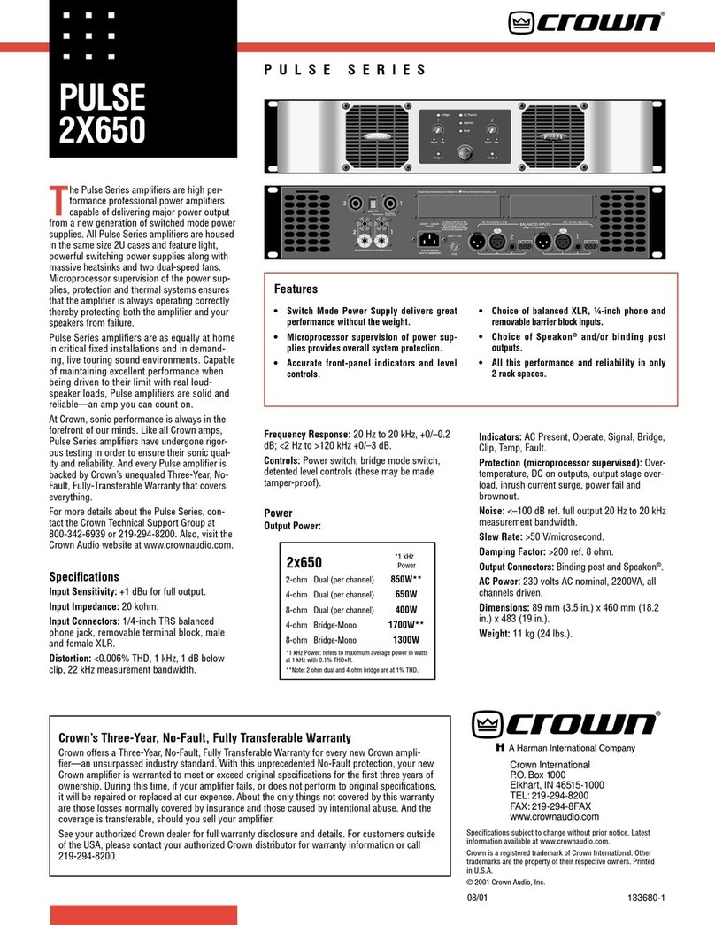 Crown Pulse 2X650 User manual