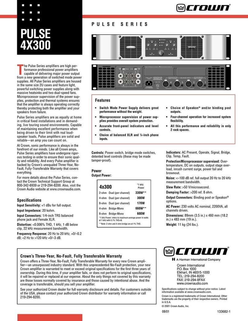 Crown Pulse 4X300 Specifications