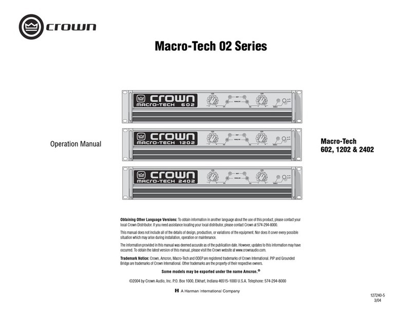 Crown 1202 & 2402 User manual