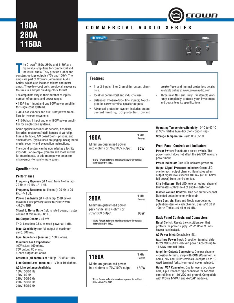 Crown 1160A User manual