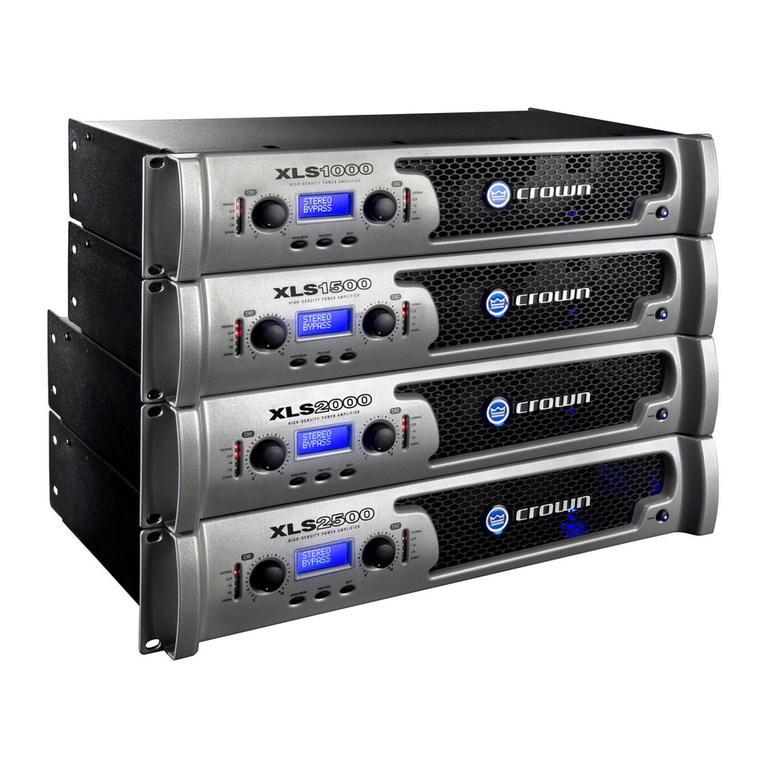 Crown XLS 1000 Series User manual