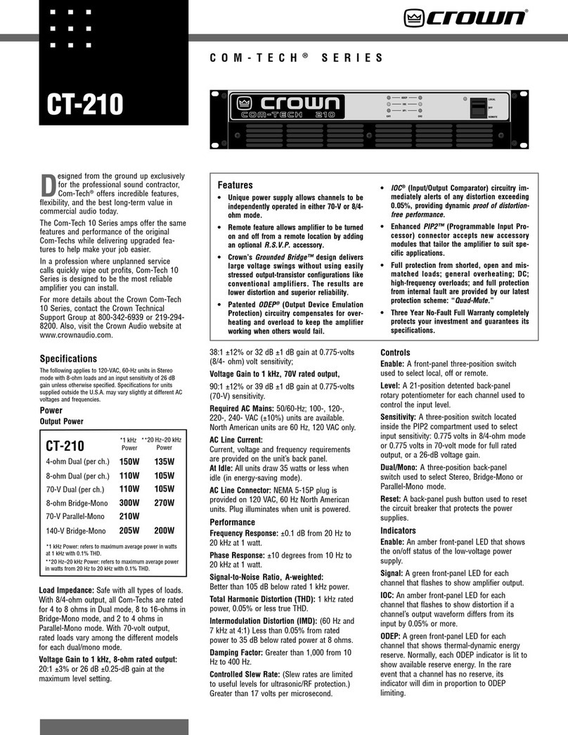 Crown Com-Tech CT-210 Specifications