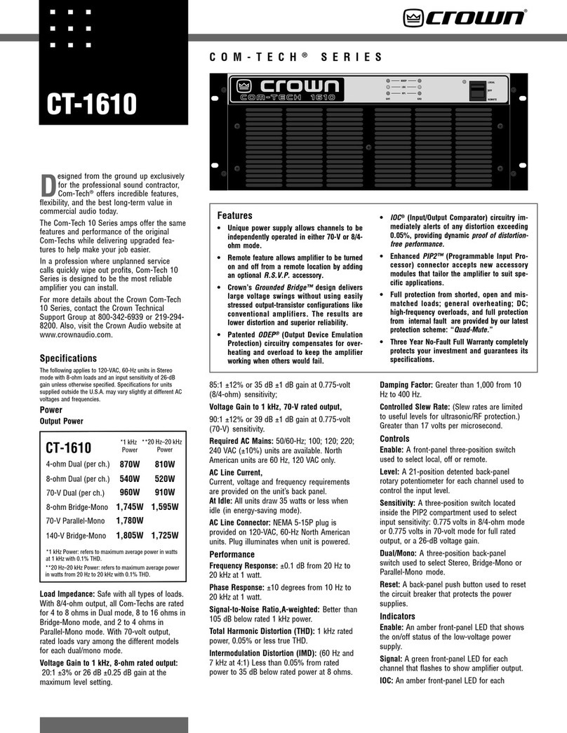 Crown Com-Tech CT-1610 Specifications