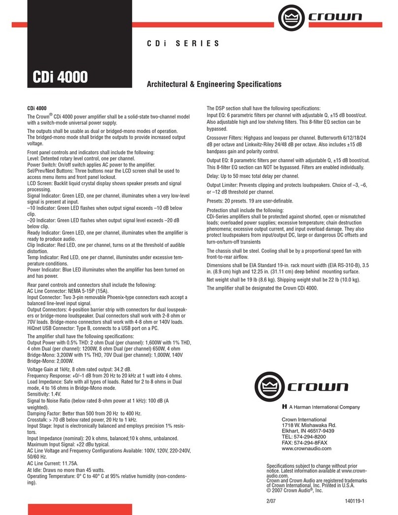 Crown CDi 4000 Architectural & engineering specifications