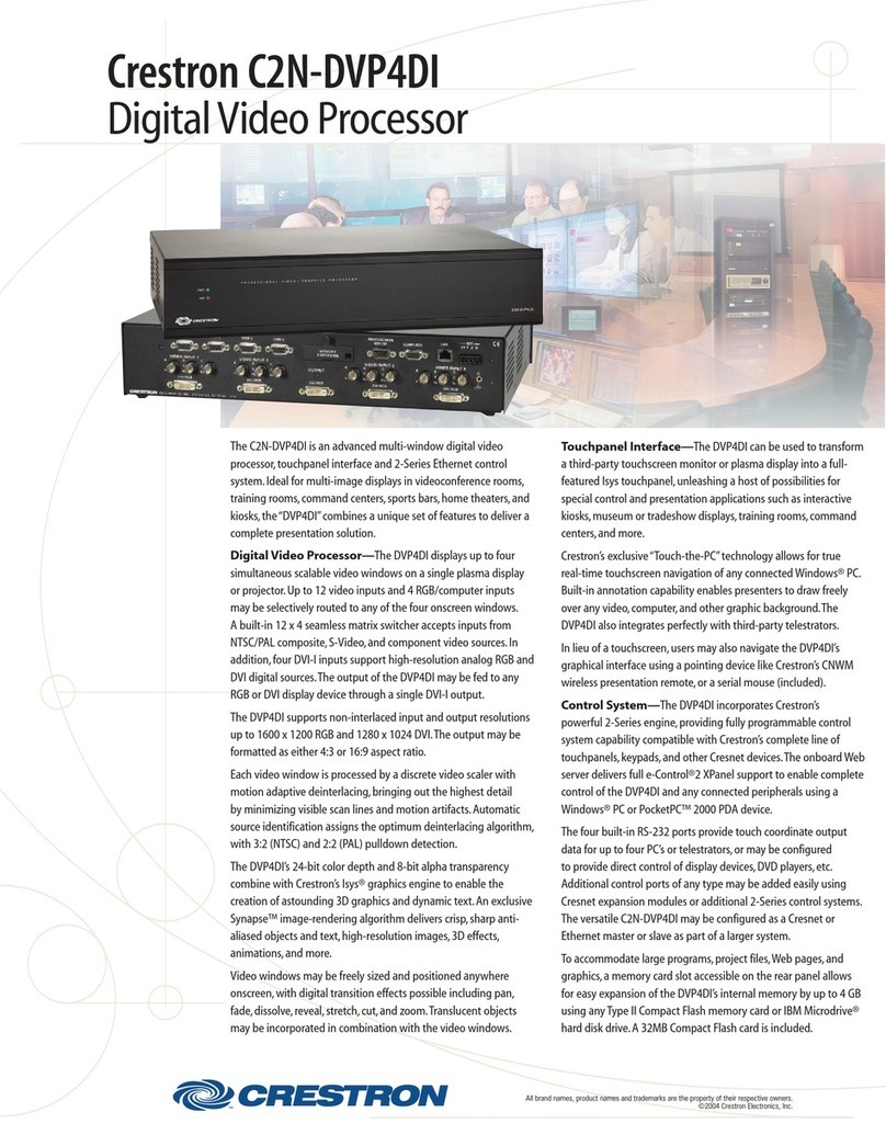 Crestron C2N-DVP4DI Specification sheet