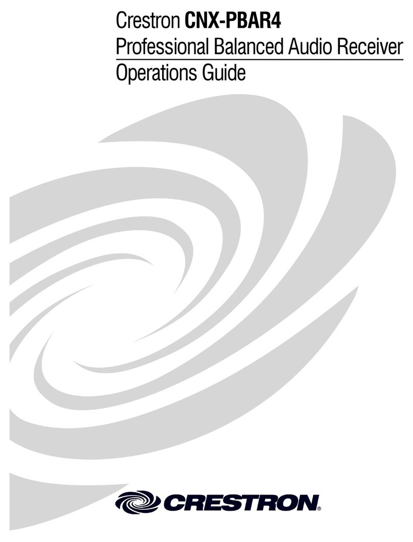 Crestron CNX-PBAR4 Operation guide
