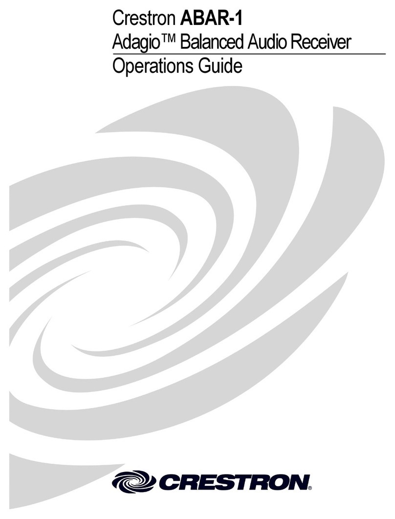 Crestron Adagio ABAR-1 Operation guide