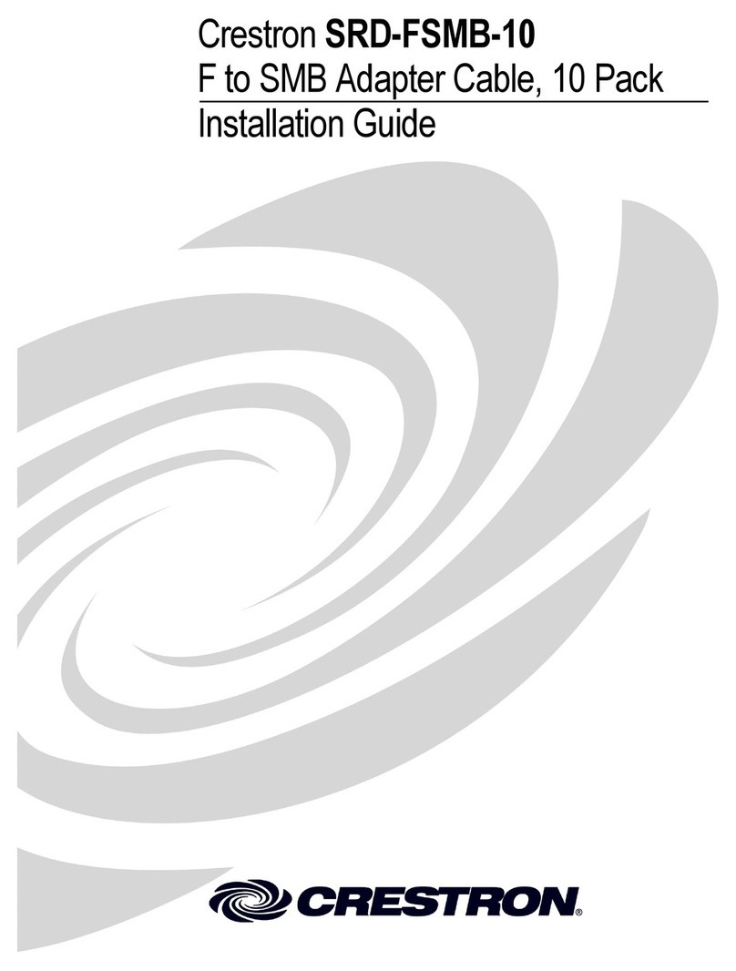 Crestron F to SMB Adapter Cable SRD-FSMB-10 User manual