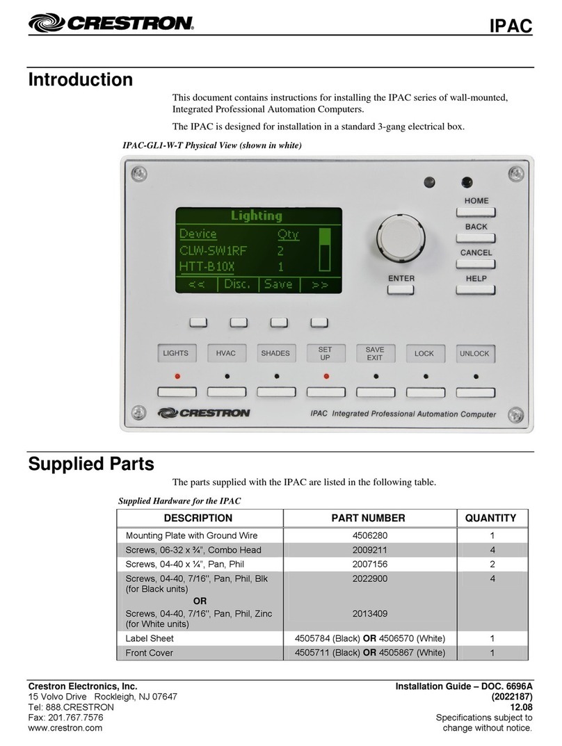 Crestron IPAC User manual