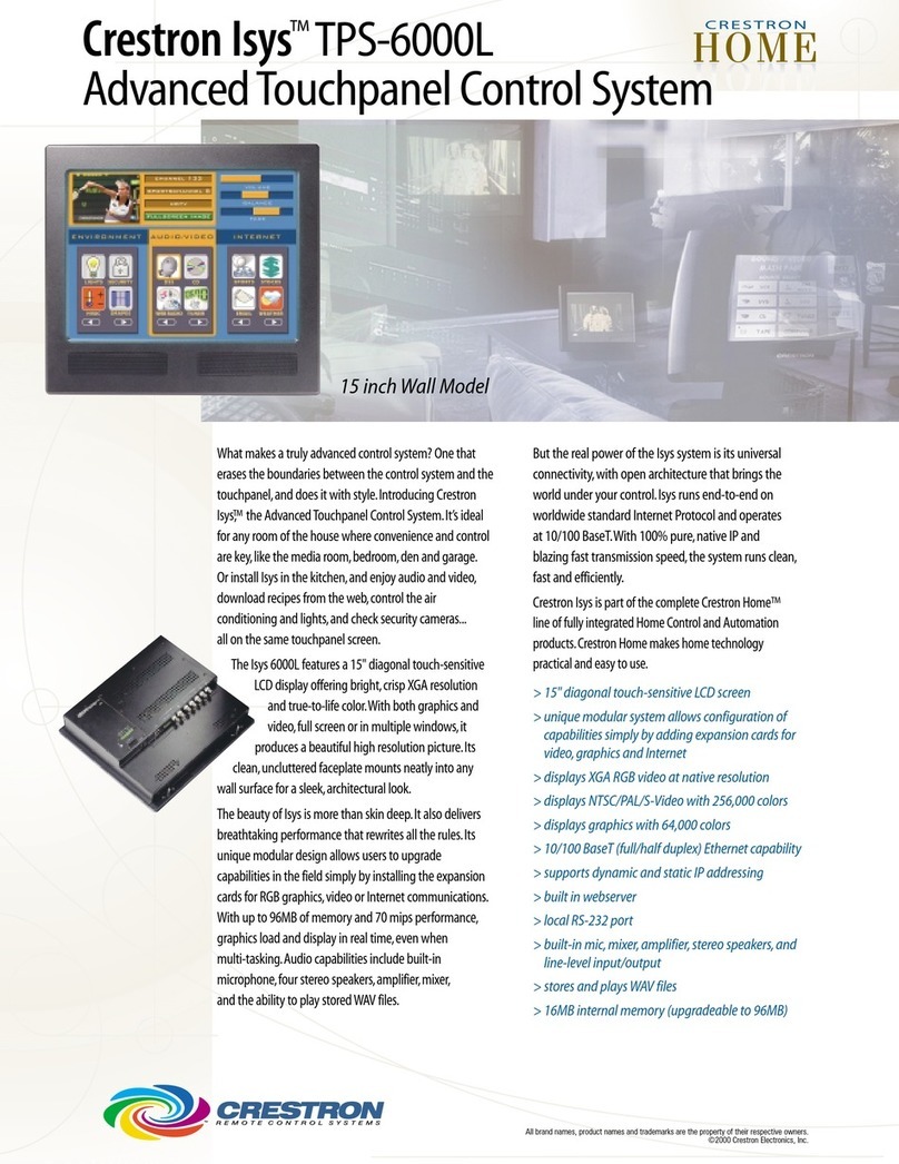 Crestron Crestron Isys TPS 6000L Brochure & specs