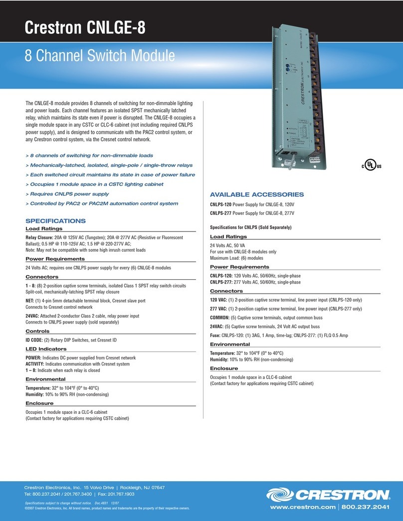 Crestron CNLGE-8 Brochure & specs Crestron CNLGE-8 Brochure & specs