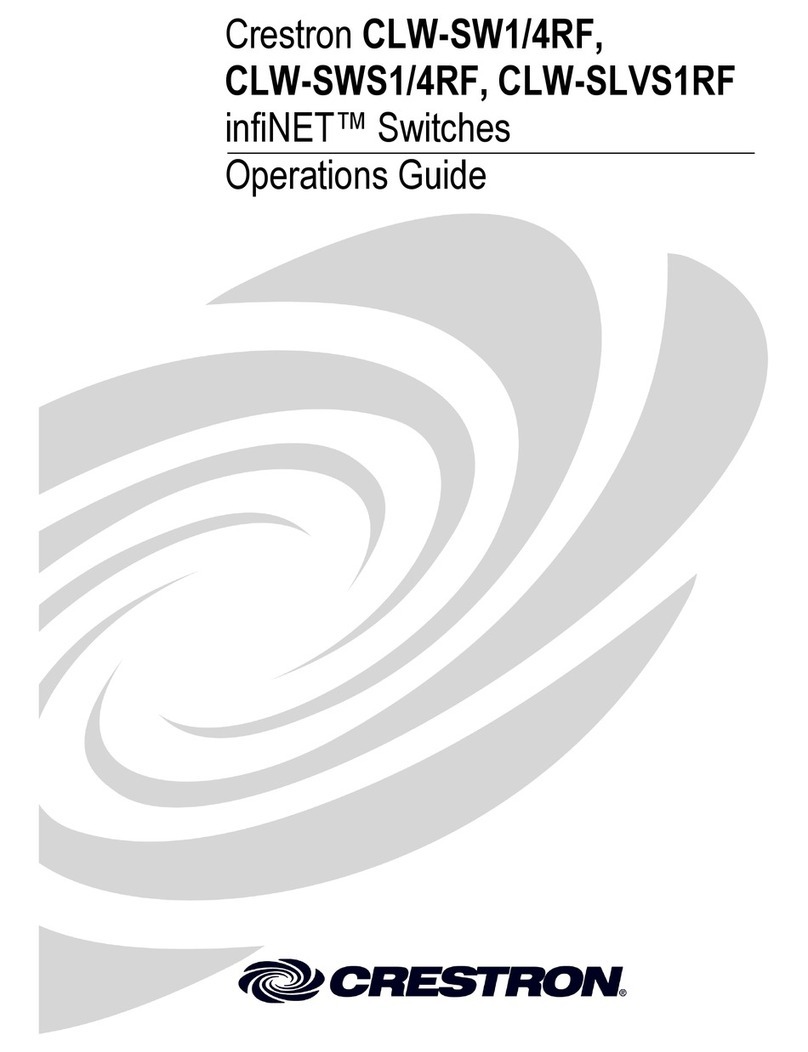 Crestron infiNET CLW-SLVS1RF Operation guide Crestron infiNET CLW-SLVS1RF Operation guide