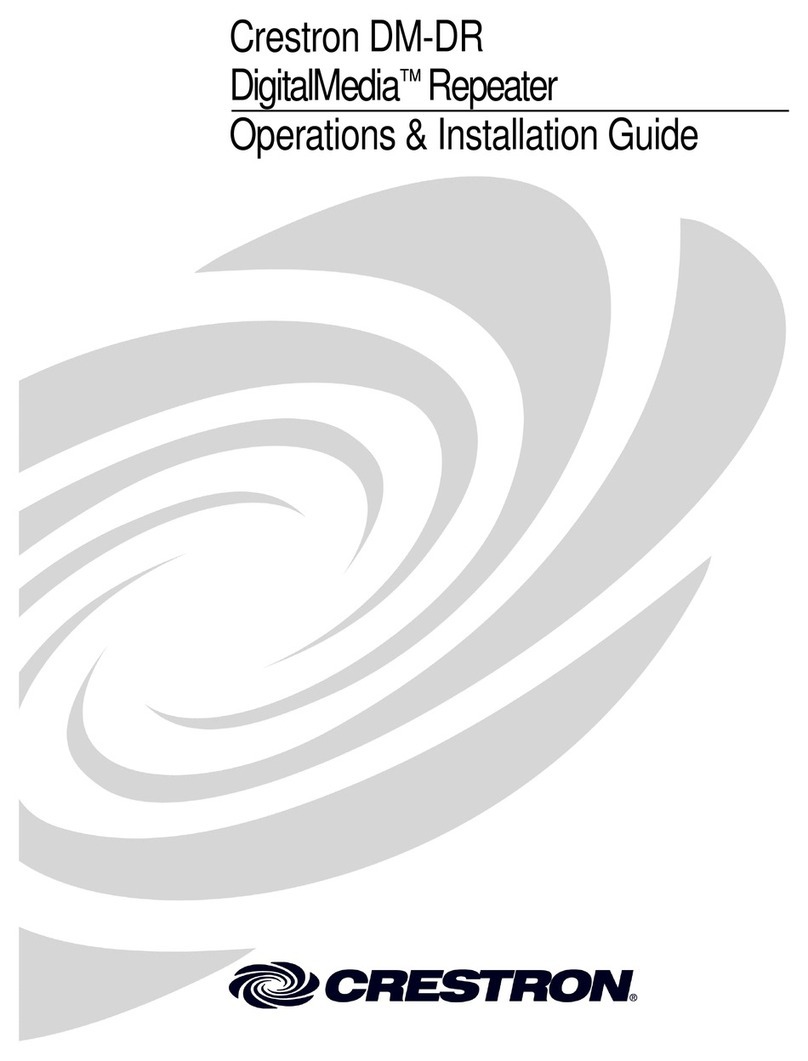 Crestron DigitalMedia Repeater DM-DR Operations & installation guide