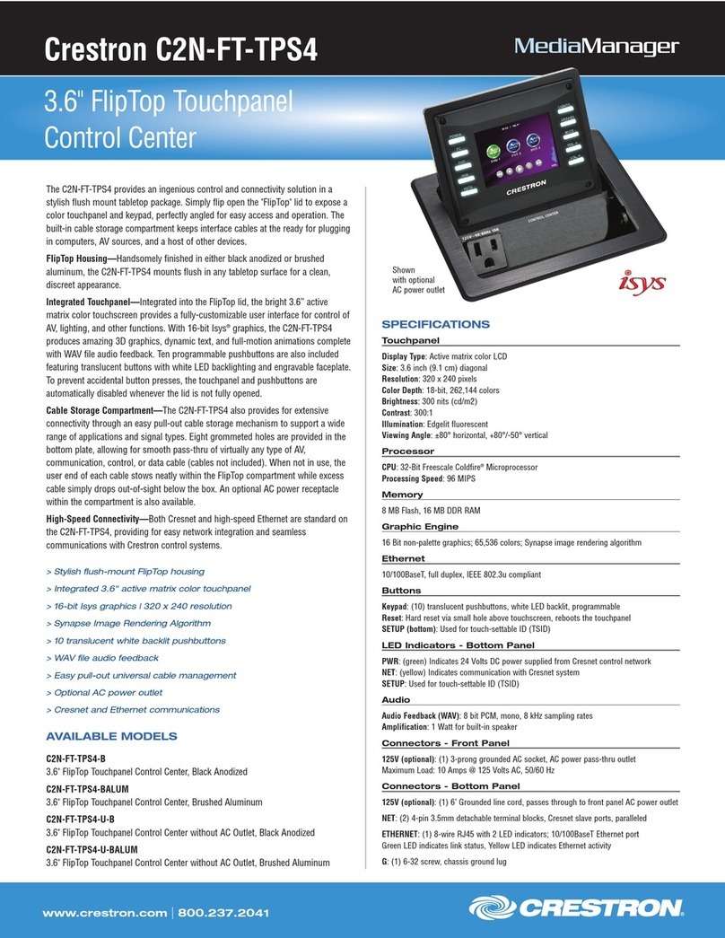 Crestron C2N-FT-TPS4 User manual