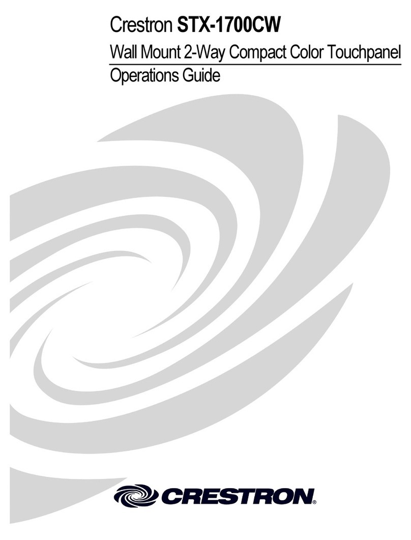 Crestron SmarTouch STX-1700CW Operation guide