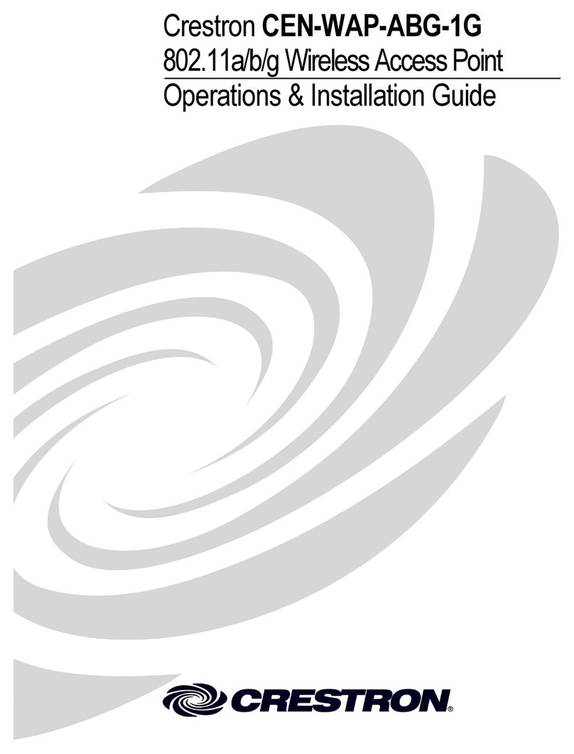 Crestron One-Gang 802.11a/b/g Wireless Access Point... Operations & installation guide Crestron One-Gang 802.11a/b/g Wireless Access Point... Operations & installation guide