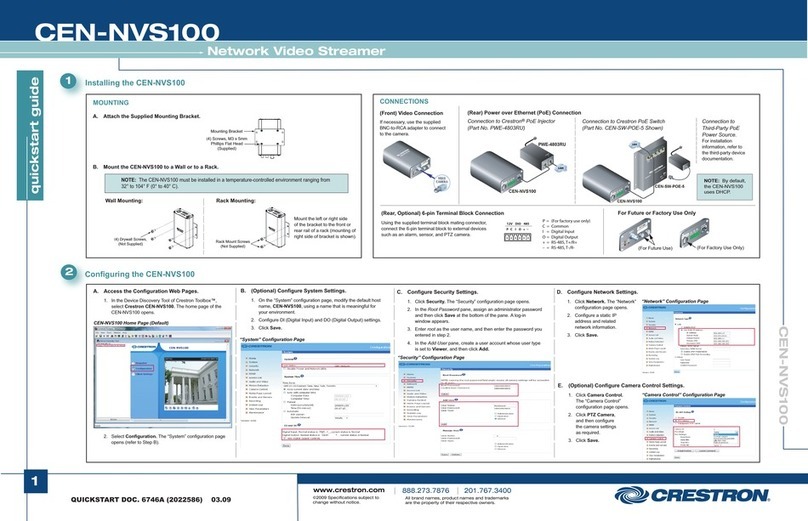 Crestron CEN-NVS100 User manual