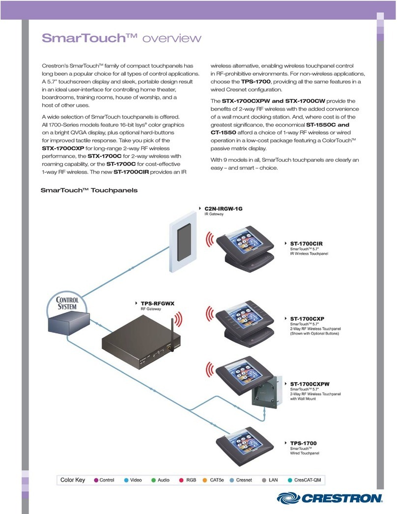 Crestron Smart Touch C2N-IRGW Brochure & specs