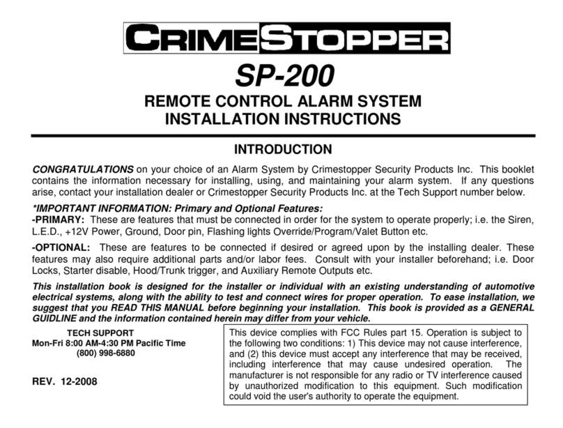 CrimeStopper SP-200 User manual