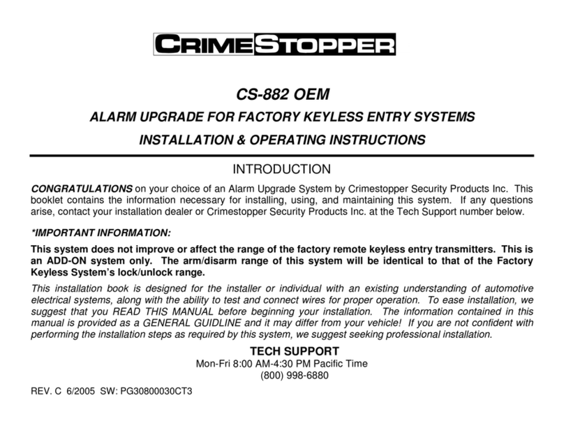 CrimeStopper CS-882 OEM Installation and operating instructions