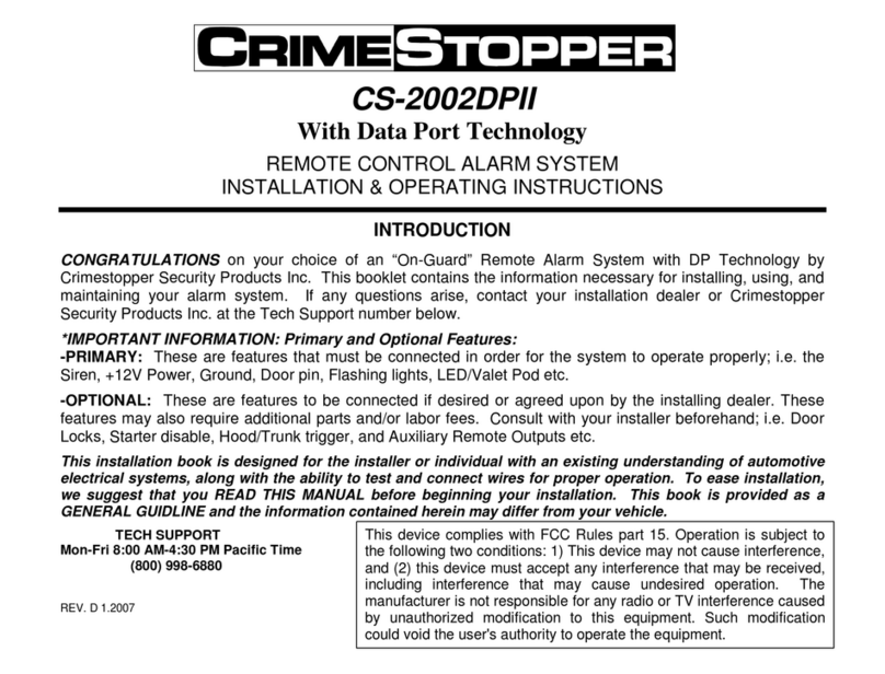 CrimeStopper CS-2002DPII User manual