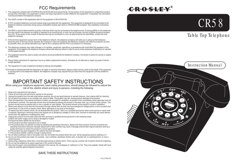 Crosley CR58 instruction manual